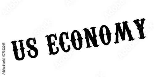Us Economy rubber stamp. Grunge design with dust scratches. Effects can be easily removed for a clean, crisp look. Color is easily changed.