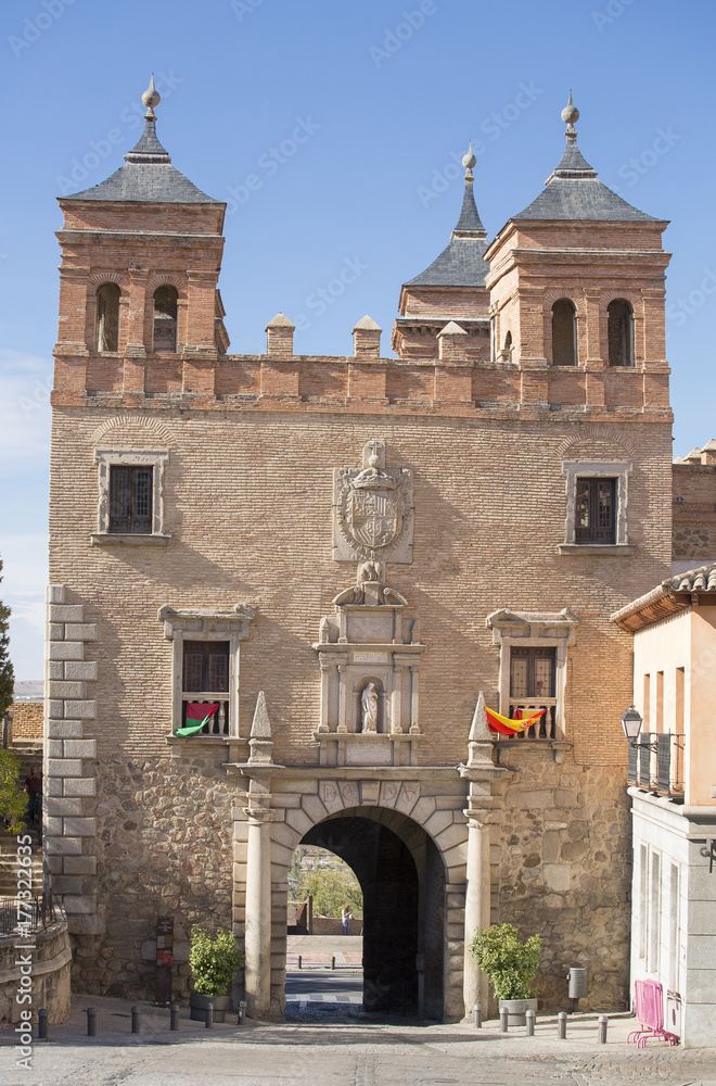 Toledo, Castilla - La Mancha / Spain. October 19, 2017. Door of the Cambrón, gate located in the west sector of the Spanish city