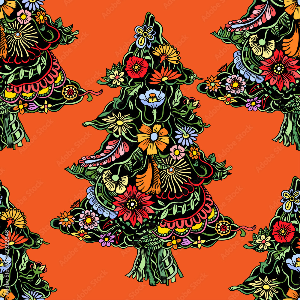 Christmas trees woven from flowers. Christmas trees woven from flowers.