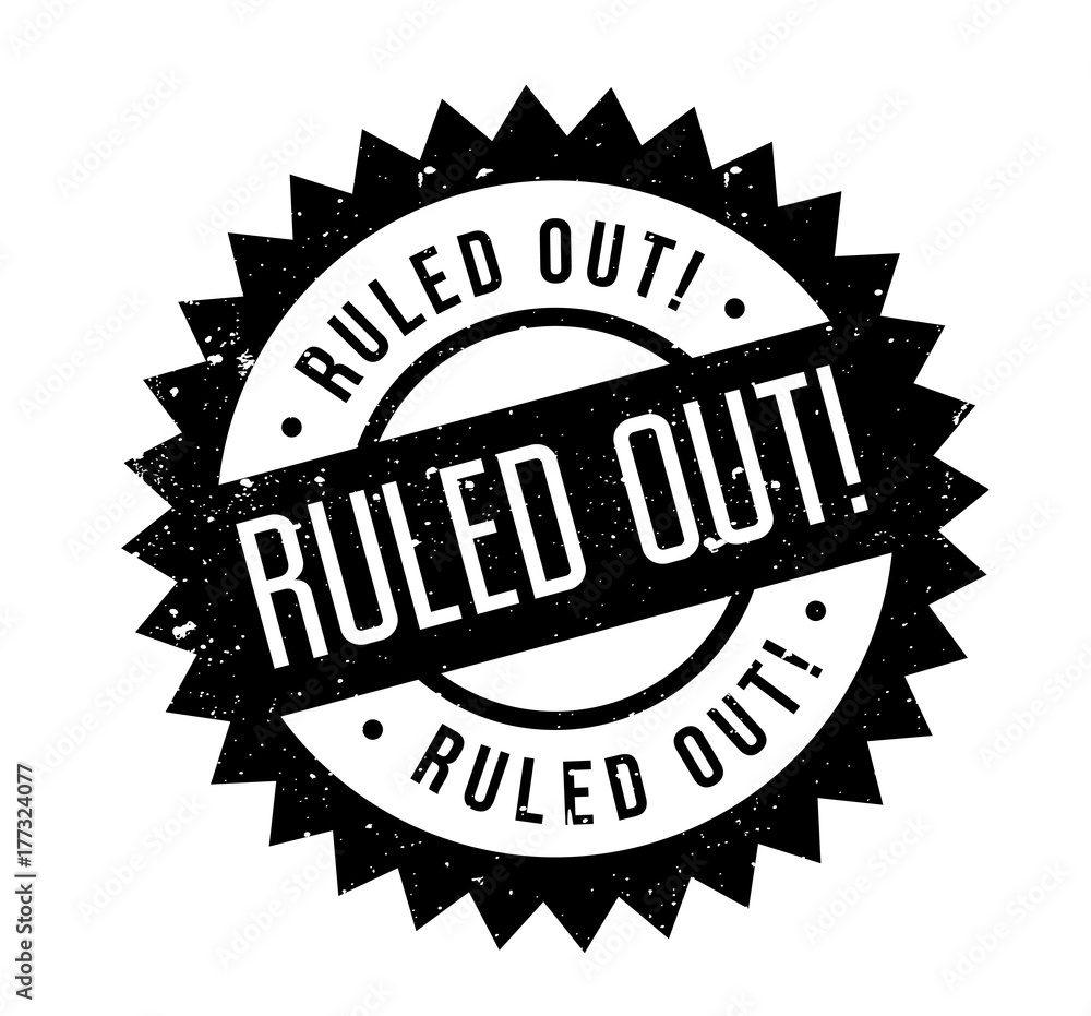 Ruled Out rubber stamp. Grunge design with dust scratches. Effects can be easily removed for a clean, crisp look. Color is easily changed. Ruled Out rubber stamp. Grunge design with dust scratches. Effects can be easily removed for a clean, crisp look. Color is easily changed.