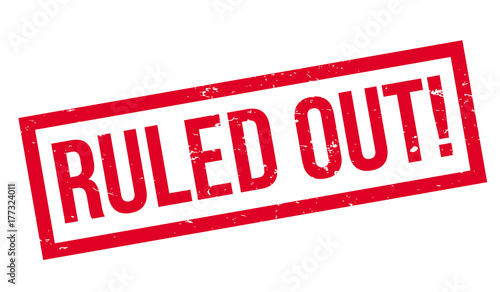 Ruled Out rubber stamp. Grunge design with dust scratches. Effects can be easily removed for a clean, crisp look. Color is easily changed.