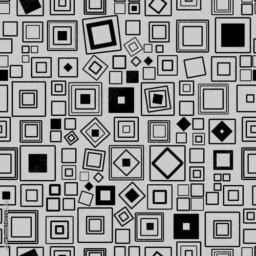 Seamless vector pattern. Squares. Black and white Background texture
