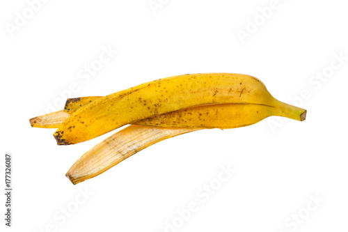 banana peel isolated on white background