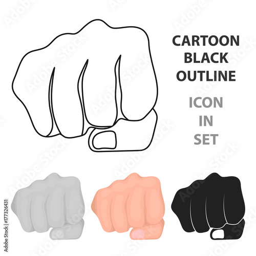 Fist bump icon in cartoon style isolated on white background. Hand gestures symbol stock vector illustration.