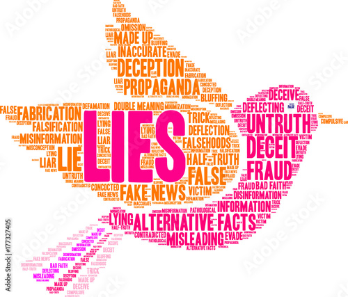 Lies Word Cloud on a white background. 