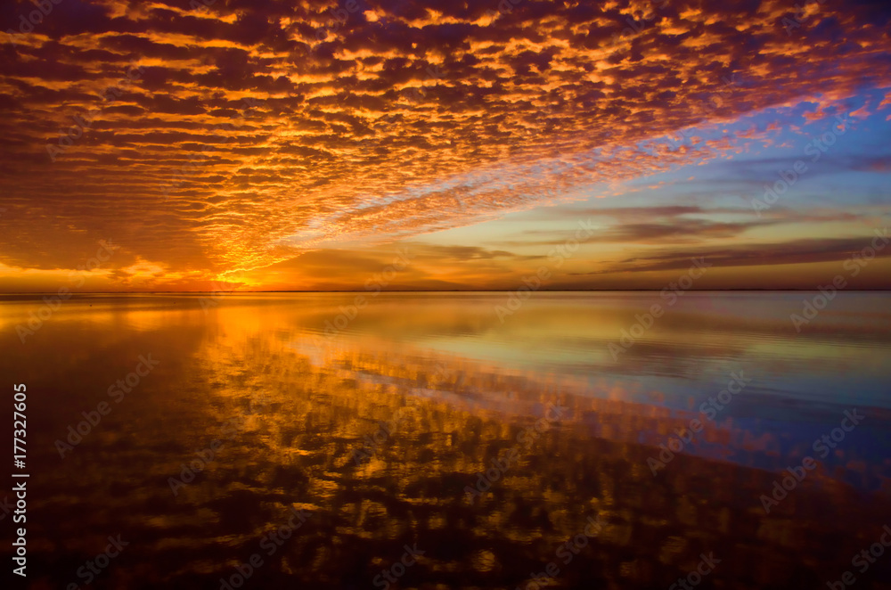 Sunset glow on Padre Island National Seashore (Texas)