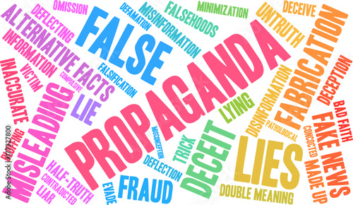 Propaganda Word Cloud on a white background. 