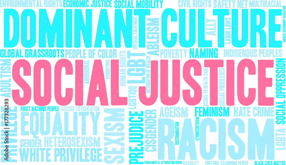 Social Justice Word Cloud on a white background. Social Justice Word Cloud on a white background.