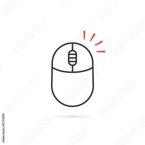 black thin line right click icon