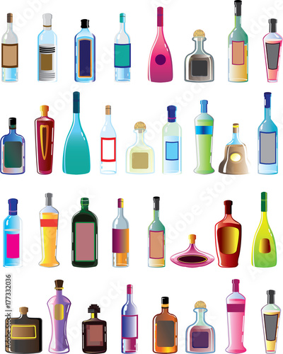 Basic vector alcohol bottles