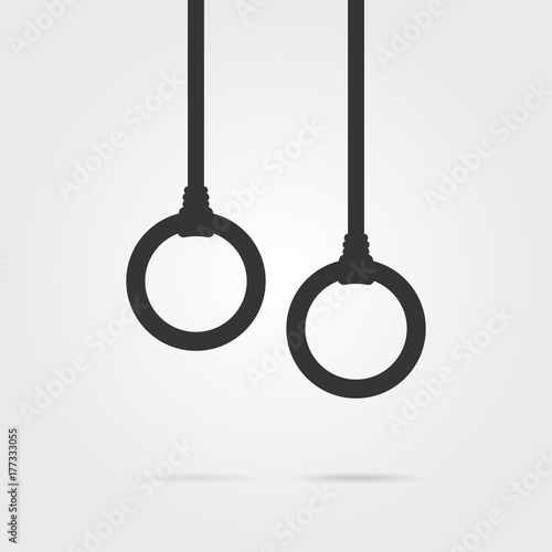 black gymnastic rings icon with shadow