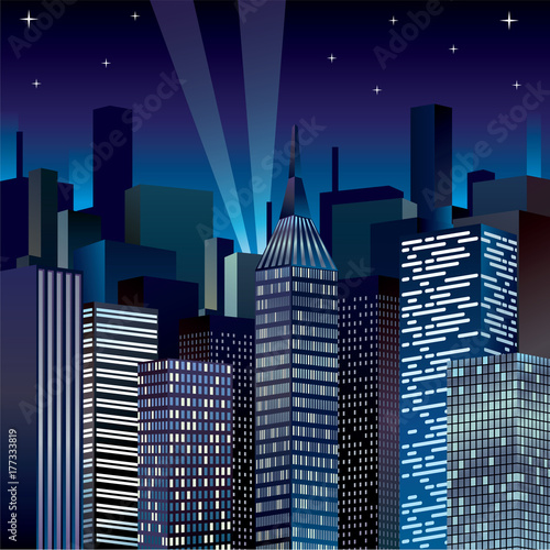 Night Cityscape Vector illustration clip-art image