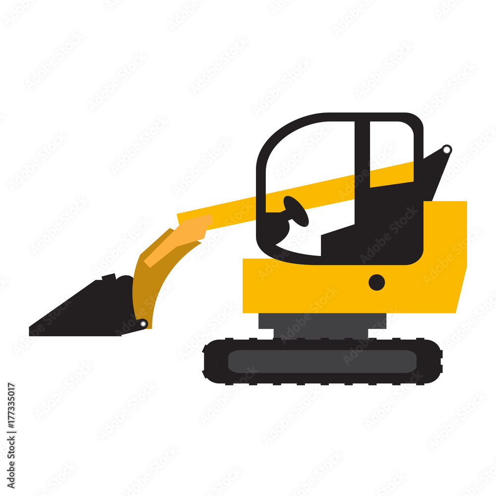Fototapeta premium Crawler loader vehicle icon isolated on white background, Vector illustration