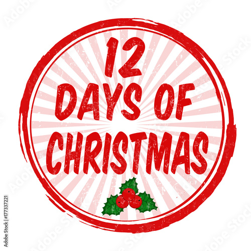 12 days of Christmas sign or stamp