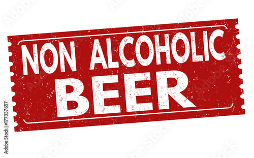 Non alcoholic beer grunge rubber stamp