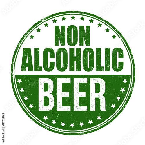 Non alcoholic beer grunge rubber stamp
