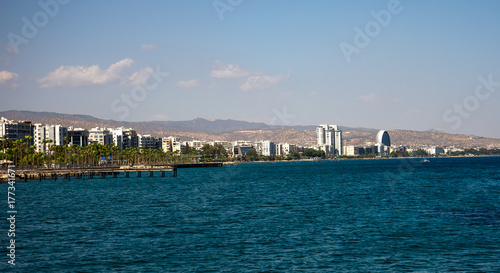 A view of the city coastline from Limassol Marina, Cyprus