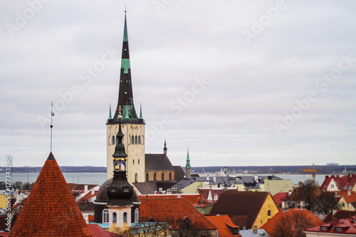 Architectural dominant of the Old Town and the popular viewing platform in Tallinn