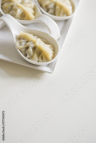 Dim Sum on white plate photo