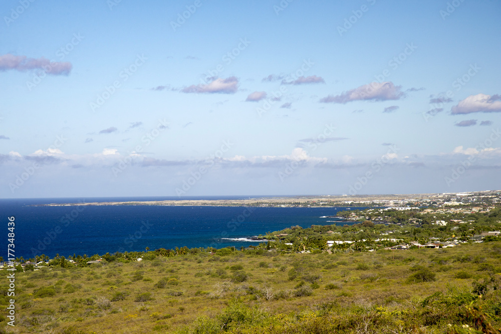 Kailua-Kona from OHIA Cave city, big island, Hawaii Kailua-Kona from OHIA Cave city, big island, Hawaii