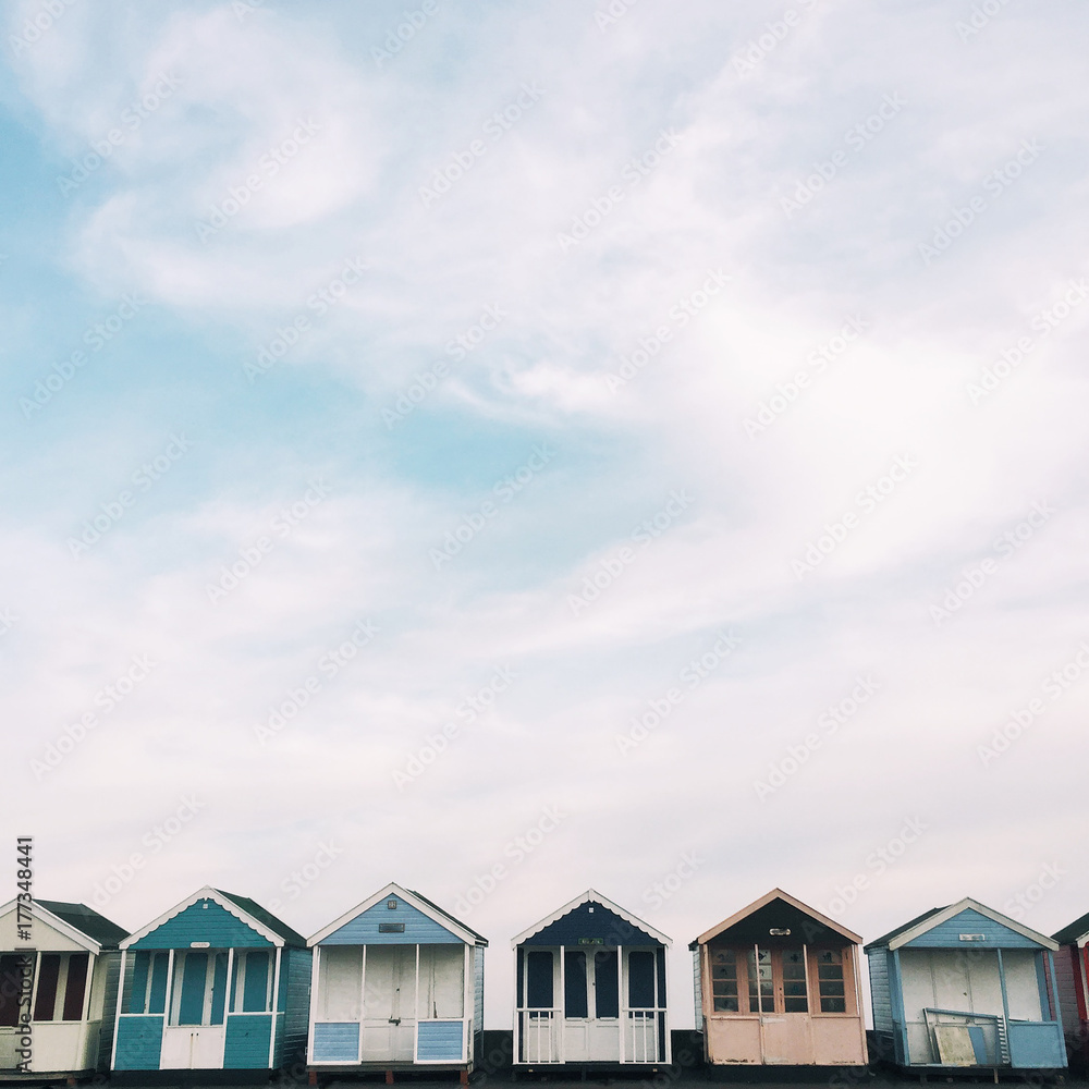 Row of beach huts in Southwold Row of beach huts in Southwold