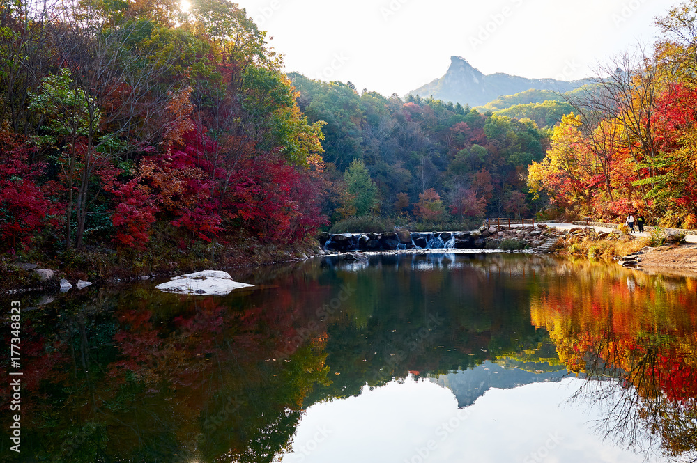 Fototapeta premium The colorful mountains and lake