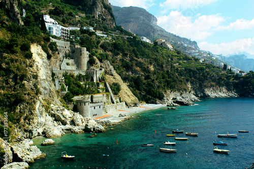 Conca dei Marini Beach, in Amalfi Coast - Italy