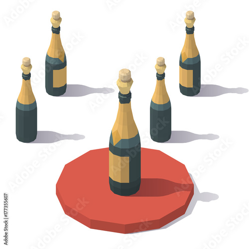 Low poly sparkling wine