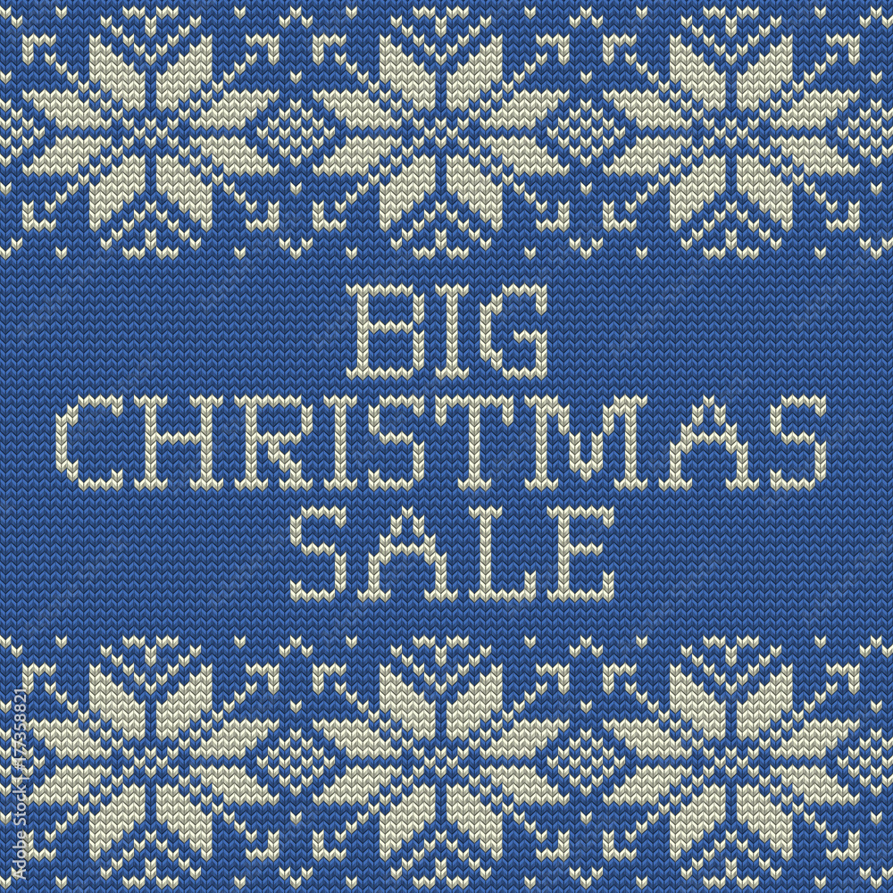 Knitted Christmas sale template banner. EPS 10 vector Knitted Christmas sale template banner. EPS 10 vector