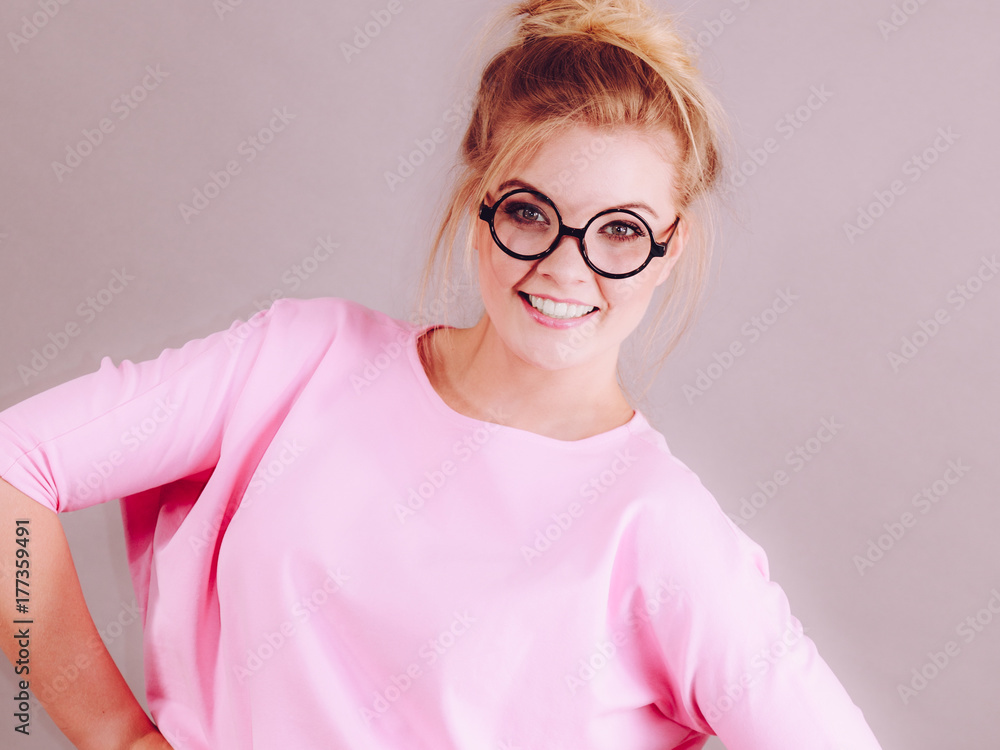 Elegant woman wearing eyeglasses