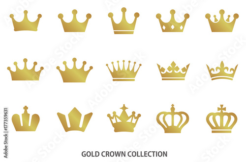 Gold crown icon collection
