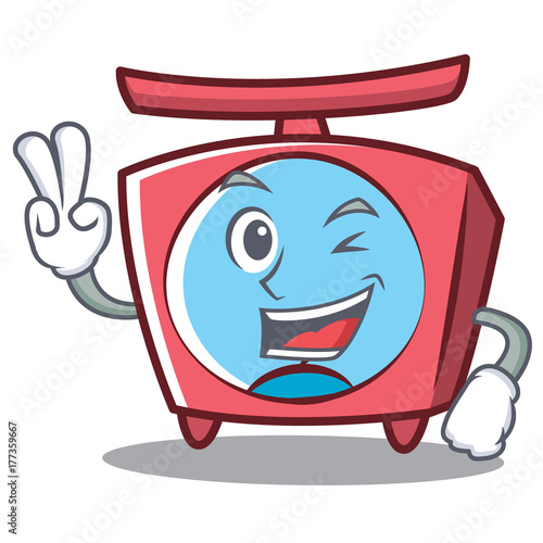 Two finger scale character cartoon style