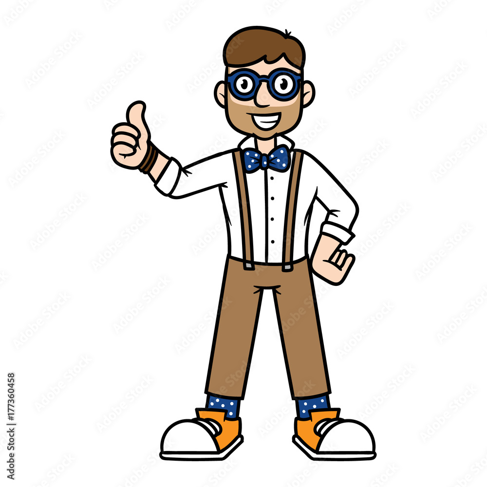 Cartoon Male Hipster