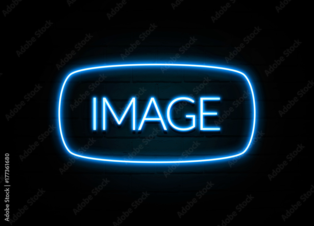 Image - colorful Neon Sign on brickwall Image - colorful Neon Sign on brickwall