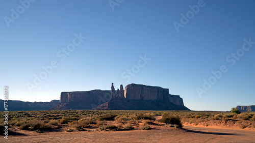 Three Sisters Spires in Monument Valley