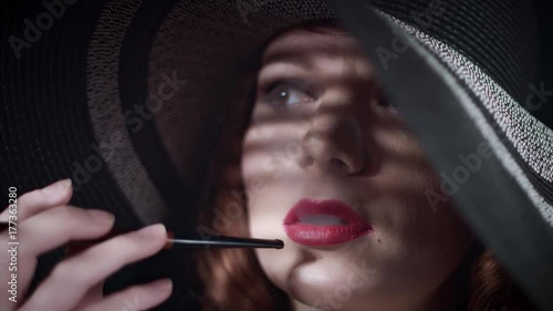 4k Woman Smoking with Cigarette Holder