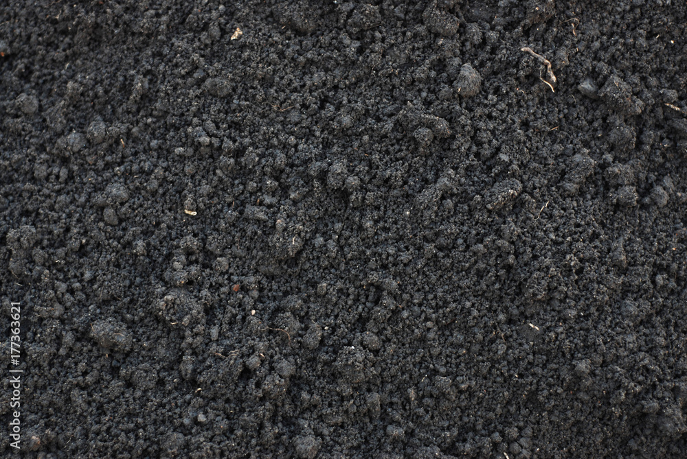 Close up of Black Soil Background pattern concepts Close up of Black Soil Background pattern concepts