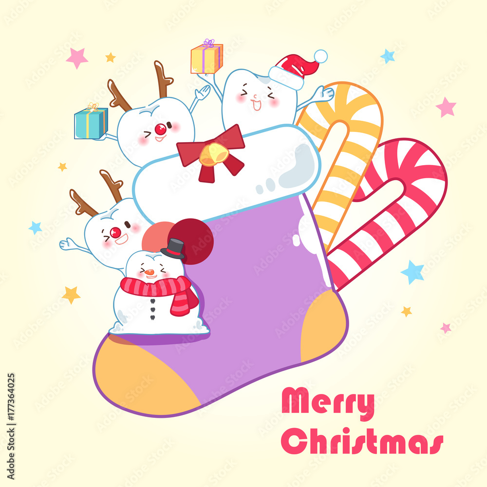 Fototapeta premium tooth with merry christmas