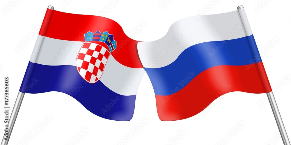 Naklejka premium Flags. Croatia and Russia