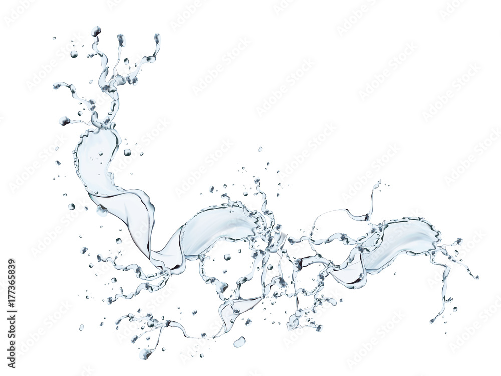 Splashing water design element