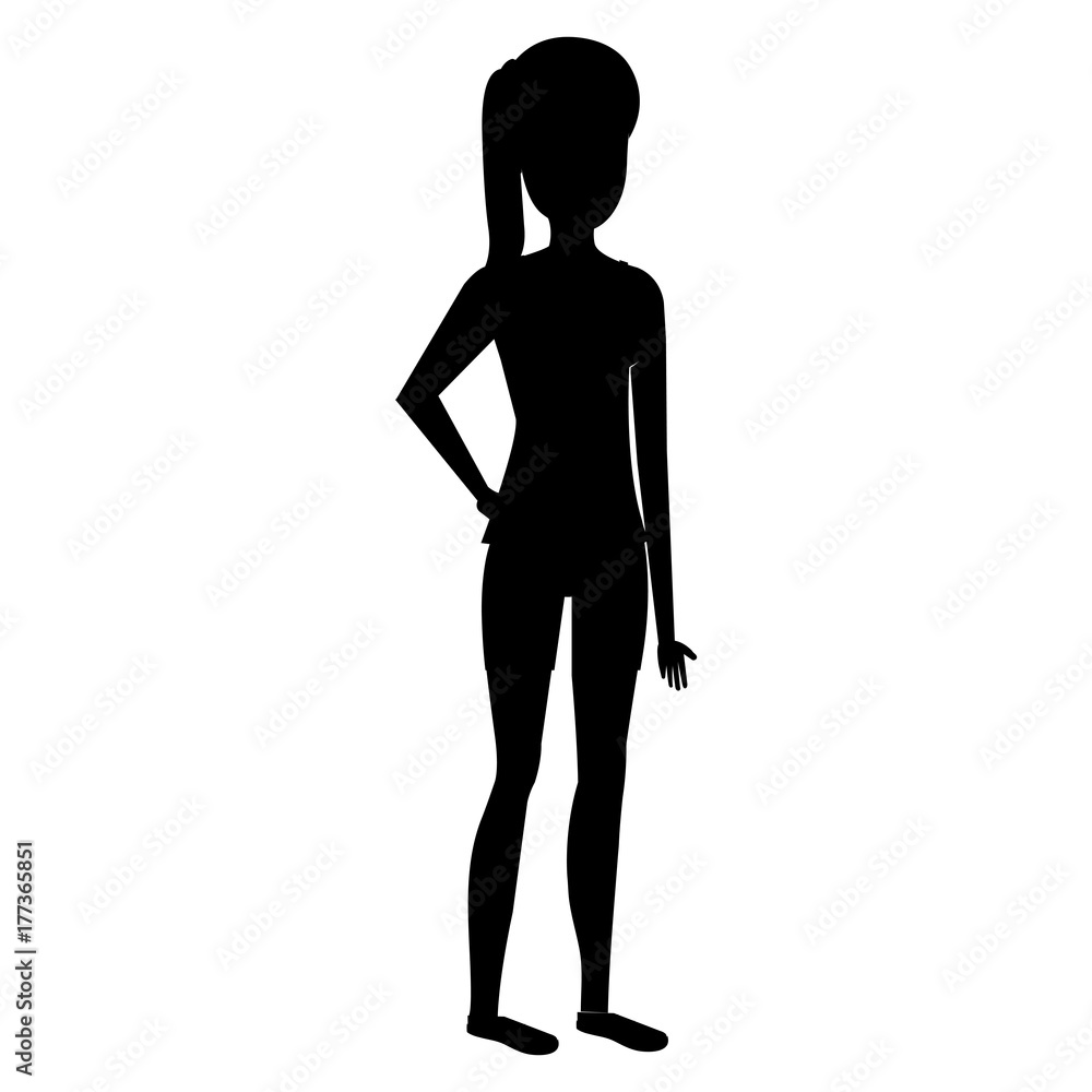 beautiful woman silhouette avatar character