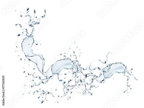 Splashing water design element