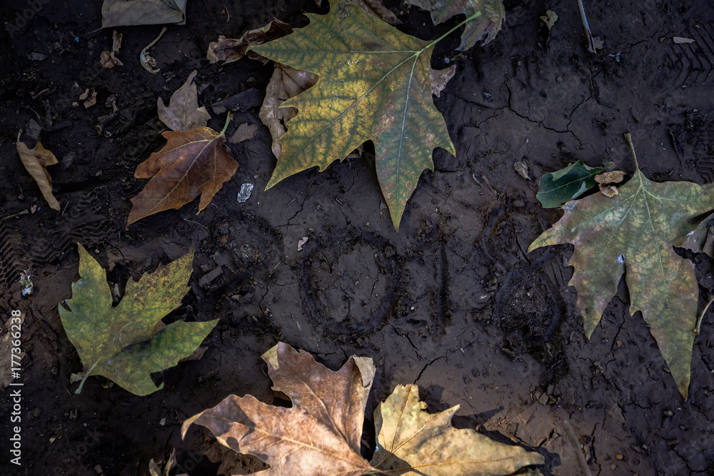 Writing number 2018 years, on soil background Writing number 2018 years, on soil background