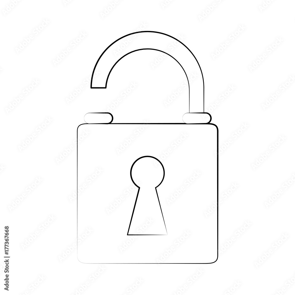 safety lock icon image vector illustration design black sketch line safety lock icon image vector illustration design black sketch line