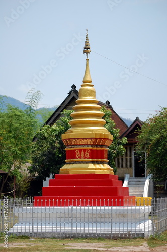 A small Buddhist stupa in Luang Prabang, Laos