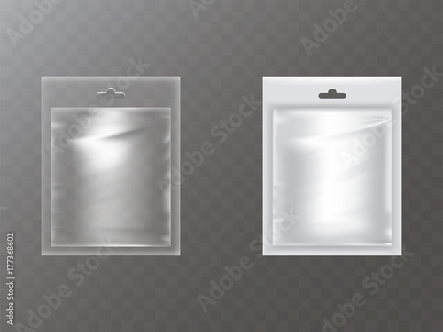 Transparent resealable plastic bags vector illustration