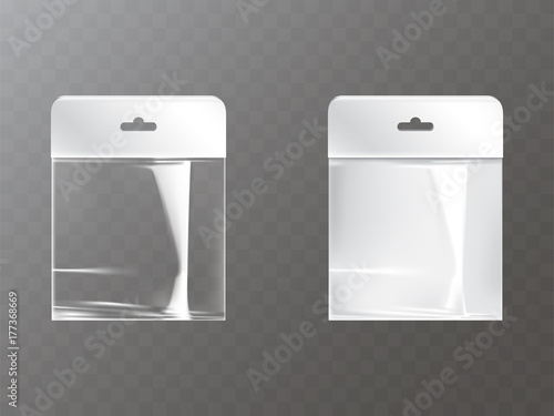Transparent resealable plastic bags vector illustration