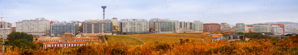   dwelling houses at seafront in A Coruna