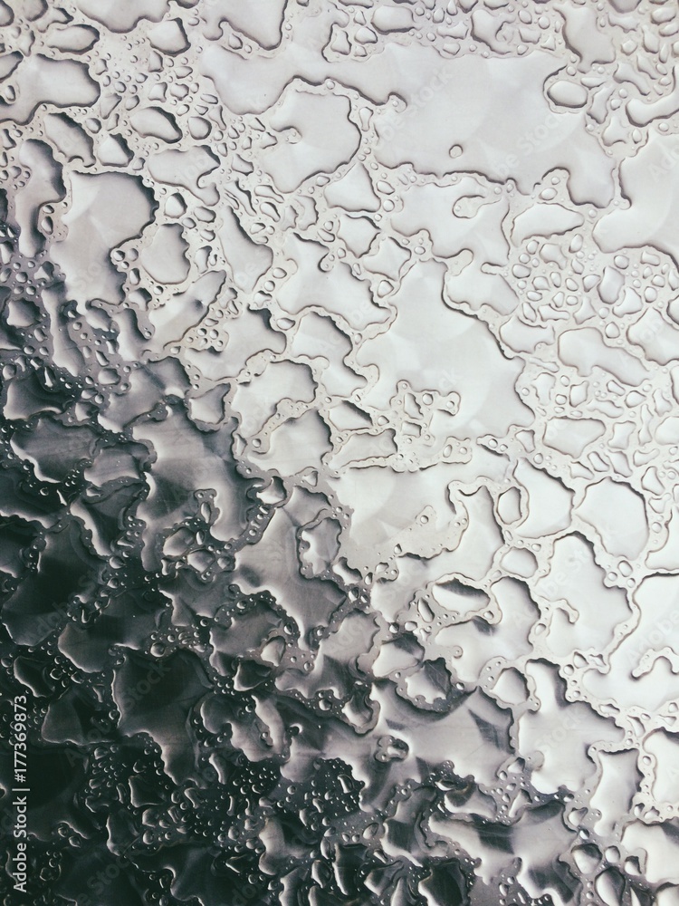 rain drops on the metal table