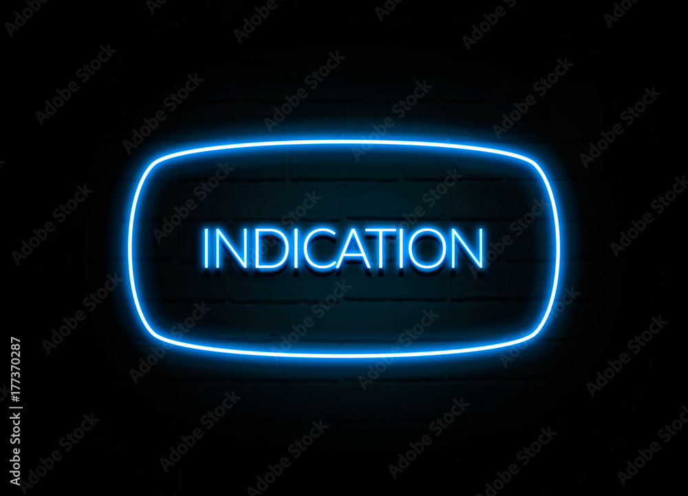 Indication  - colorful Neon Sign on brickwall